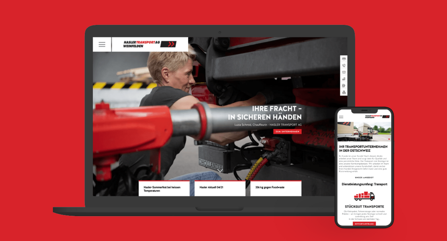 Neuer Webauftritt für die HASLER TRANSPORT AG